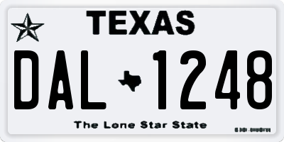 TX license plate DAL1248