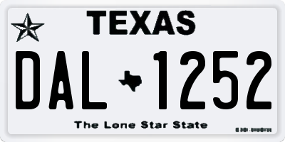 TX license plate DAL1252