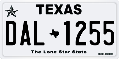 TX license plate DAL1255