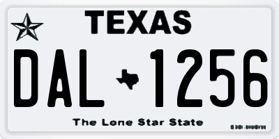 TX license plate DAL1256