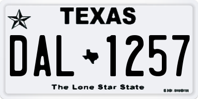 TX license plate DAL1257