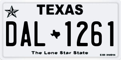 TX license plate DAL1261