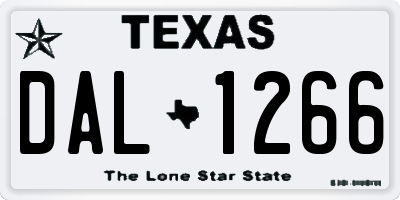 TX license plate DAL1266