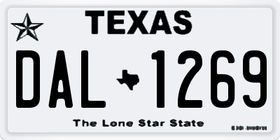 TX license plate DAL1269