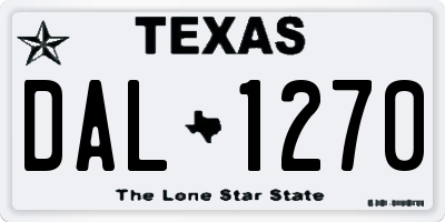 TX license plate DAL1270