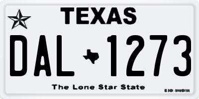 TX license plate DAL1273