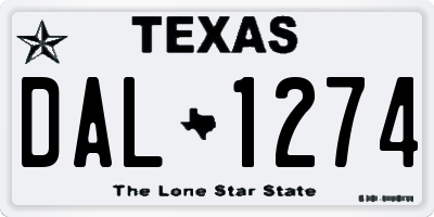 TX license plate DAL1274