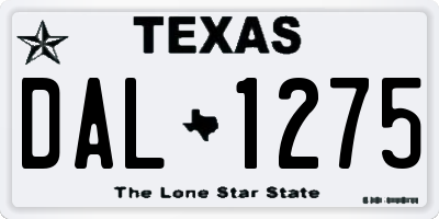 TX license plate DAL1275