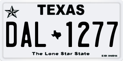 TX license plate DAL1277