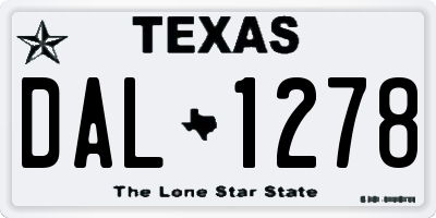 TX license plate DAL1278