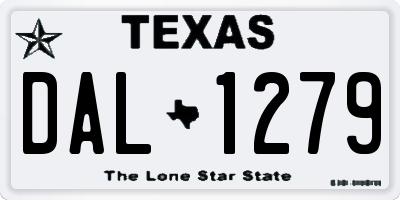 TX license plate DAL1279