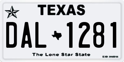 TX license plate DAL1281