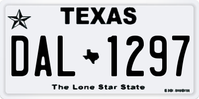 TX license plate DAL1297