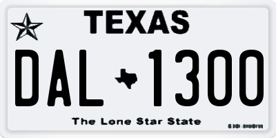 TX license plate DAL1300