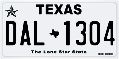 TX license plate DAL1304