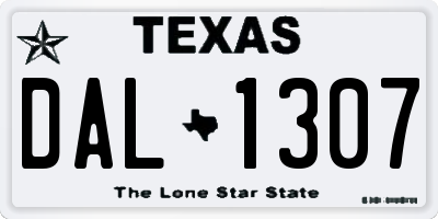 TX license plate DAL1307