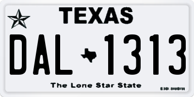 TX license plate DAL1313