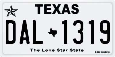 TX license plate DAL1319