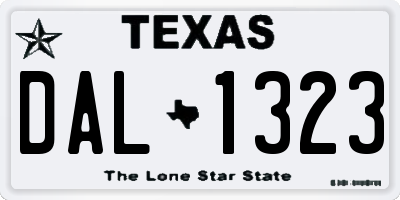 TX license plate DAL1323