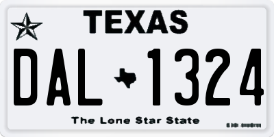 TX license plate DAL1324