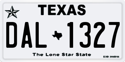 TX license plate DAL1327
