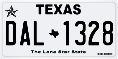 TX license plate DAL1328