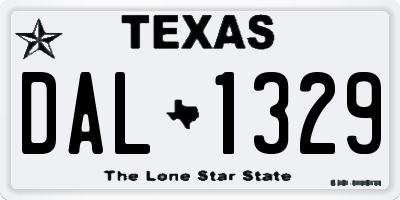 TX license plate DAL1329