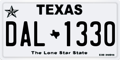 TX license plate DAL1330