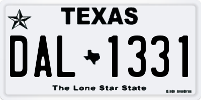 TX license plate DAL1331