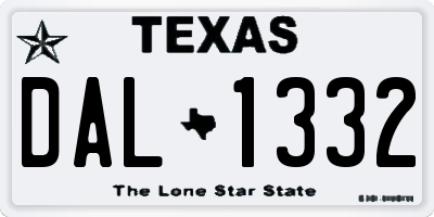TX license plate DAL1332
