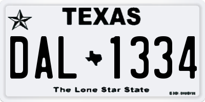 TX license plate DAL1334