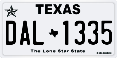 TX license plate DAL1335