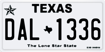 TX license plate DAL1336