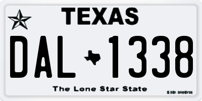 TX license plate DAL1338