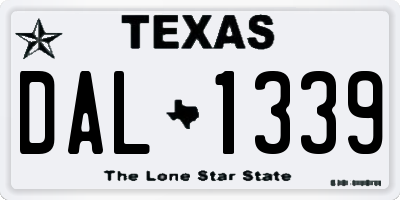 TX license plate DAL1339