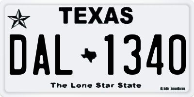 TX license plate DAL1340