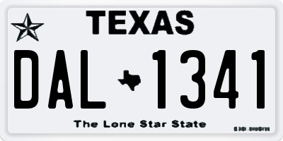 TX license plate DAL1341