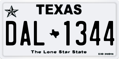 TX license plate DAL1344