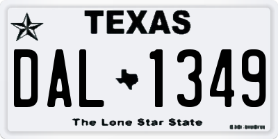 TX license plate DAL1349
