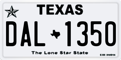 TX license plate DAL1350