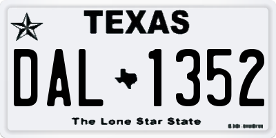 TX license plate DAL1352