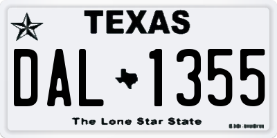 TX license plate DAL1355
