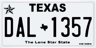 TX license plate DAL1357
