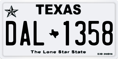 TX license plate DAL1358