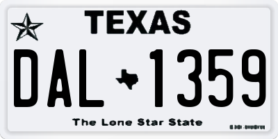 TX license plate DAL1359