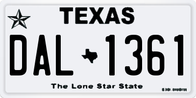 TX license plate DAL1361