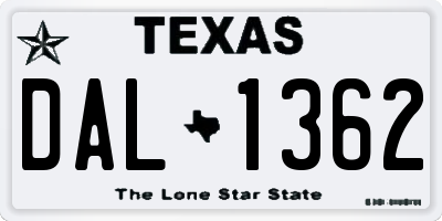 TX license plate DAL1362