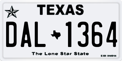 TX license plate DAL1364