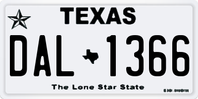 TX license plate DAL1366