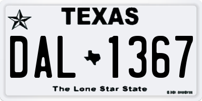 TX license plate DAL1367